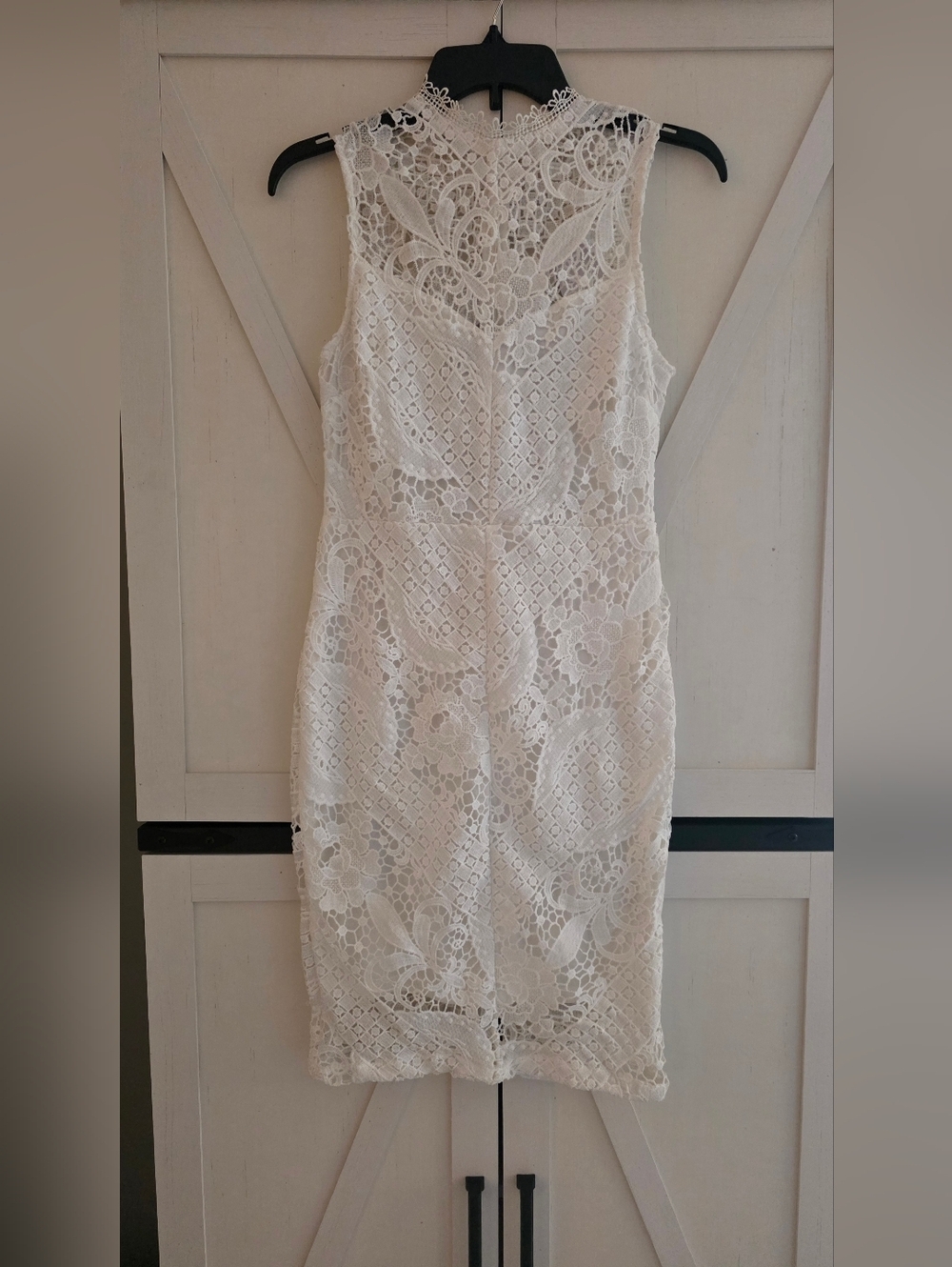 White Lace Sheath Dress - Classic Women's Dress - Picture 1 of 7
